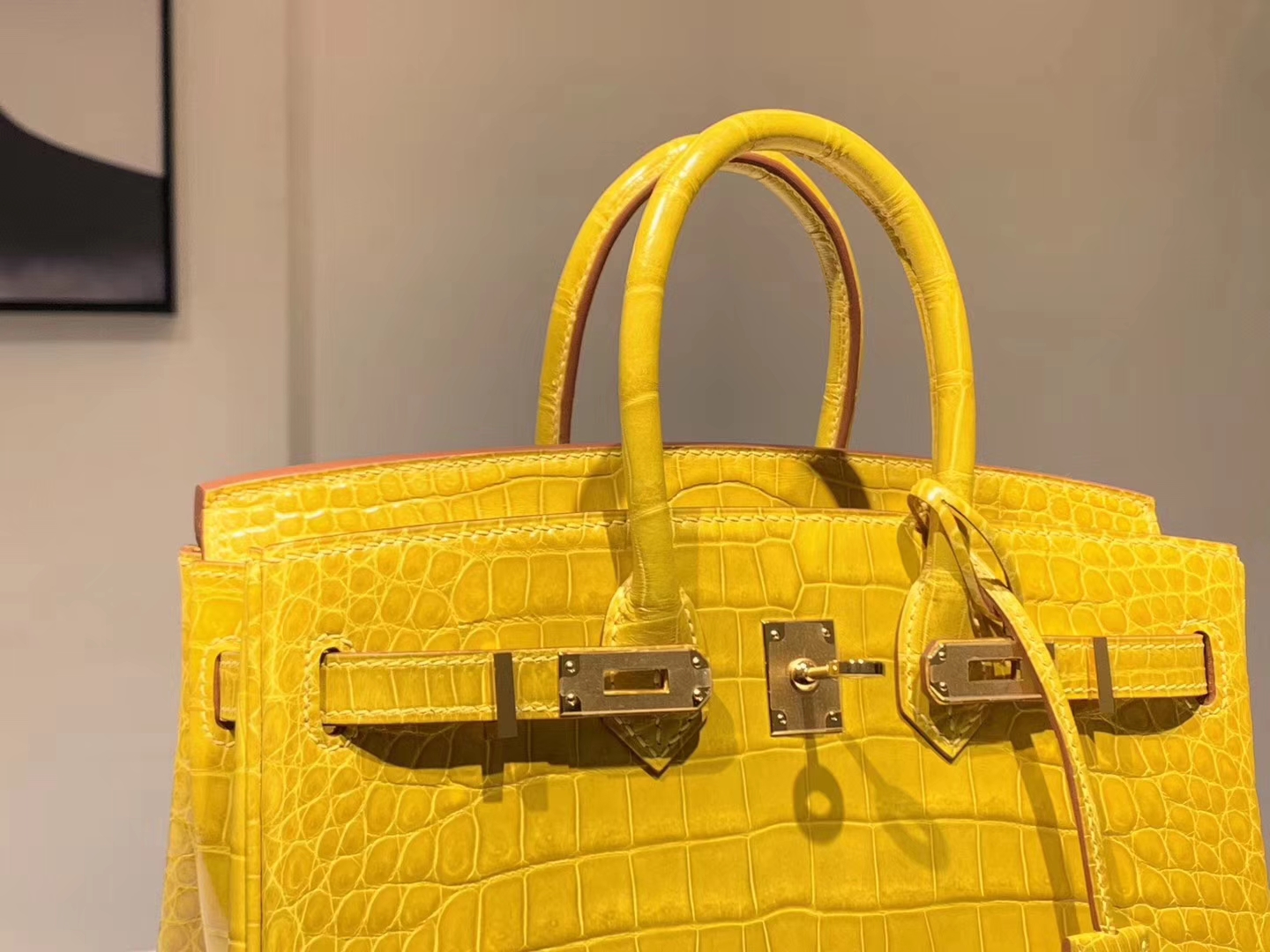 Hermès（爱马仕）Brikin铂金包 鳄鱼皮 9D 琥珀黄 现货