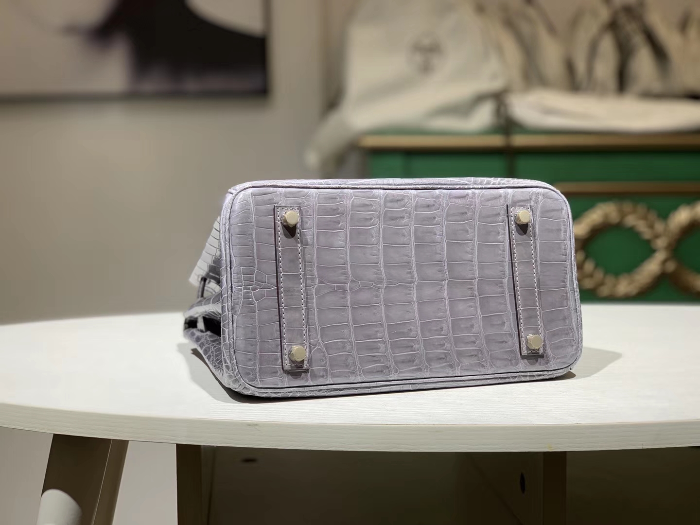 Hermès（爱马仕）Brikin铂金包 鳄鱼皮 沥青灰 现货 25cm