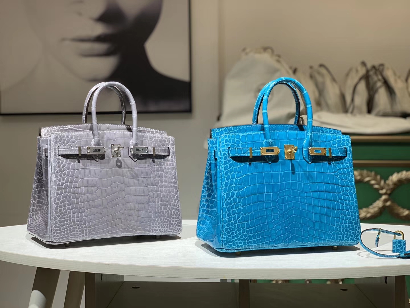 Hermès（爱马仕）Brikin铂金包 鳄鱼皮 沥青灰 现货 25cm