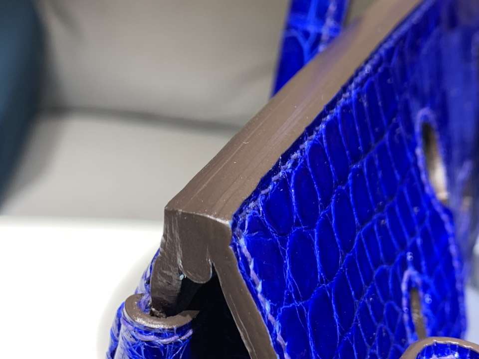 Hermès（爱马仕）Birkin 铂金包 鳄鱼皮 纯手工 电光蓝 银扣 全套专柜包装