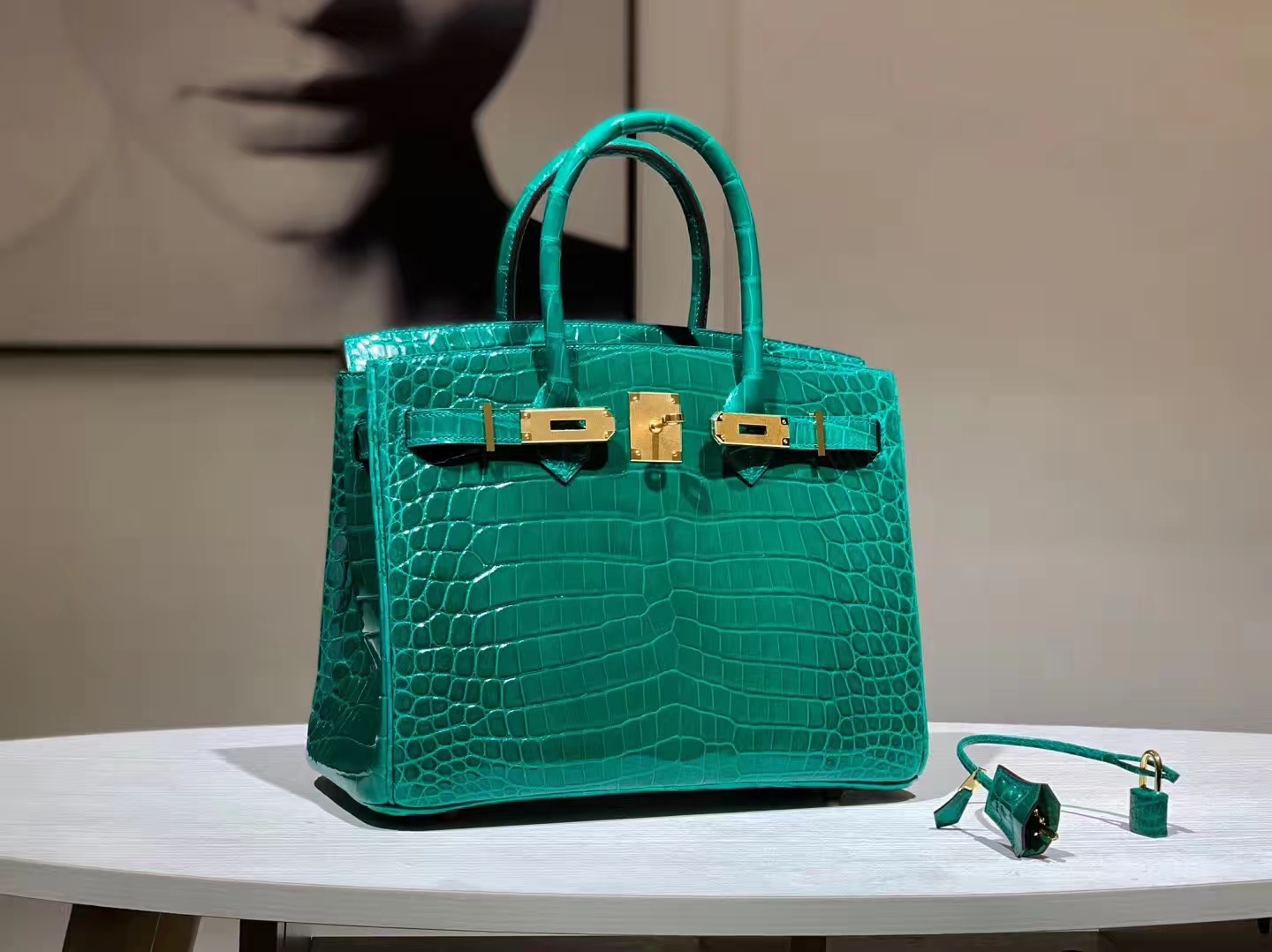 Hermès（爱马仕）Brikin铂金包 鳄鱼皮 仙人掌绿 25cm