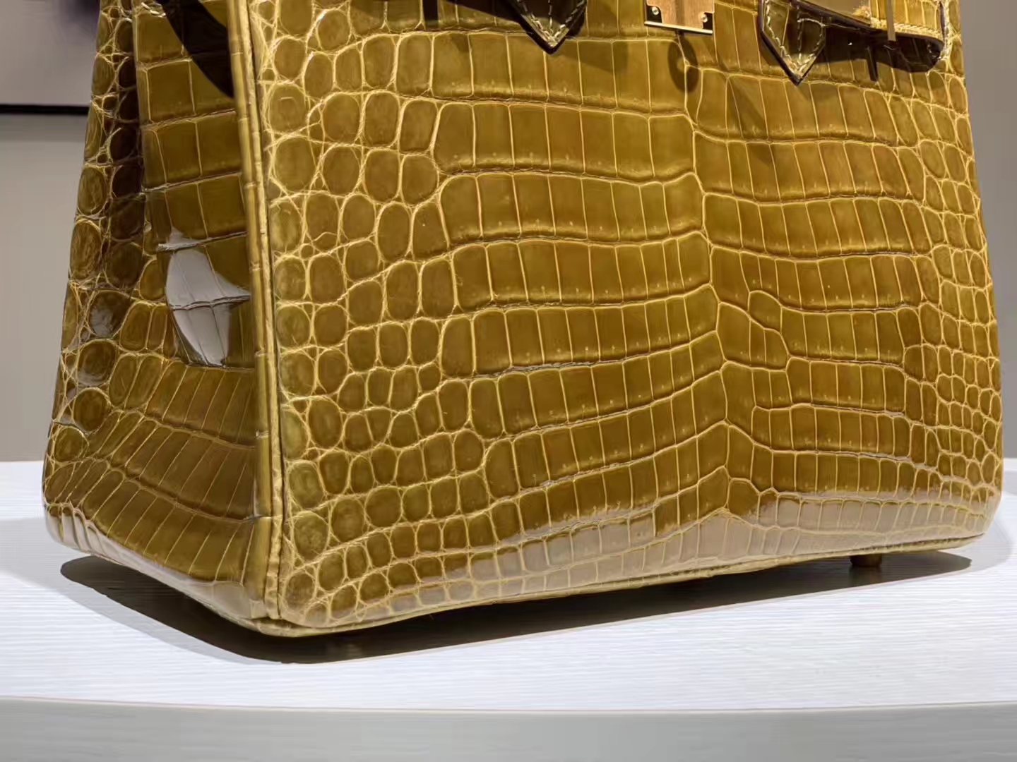 Hermès（爱马仕）Brikin铂金包 鳄鱼皮 姜皮黄 25cm 现货