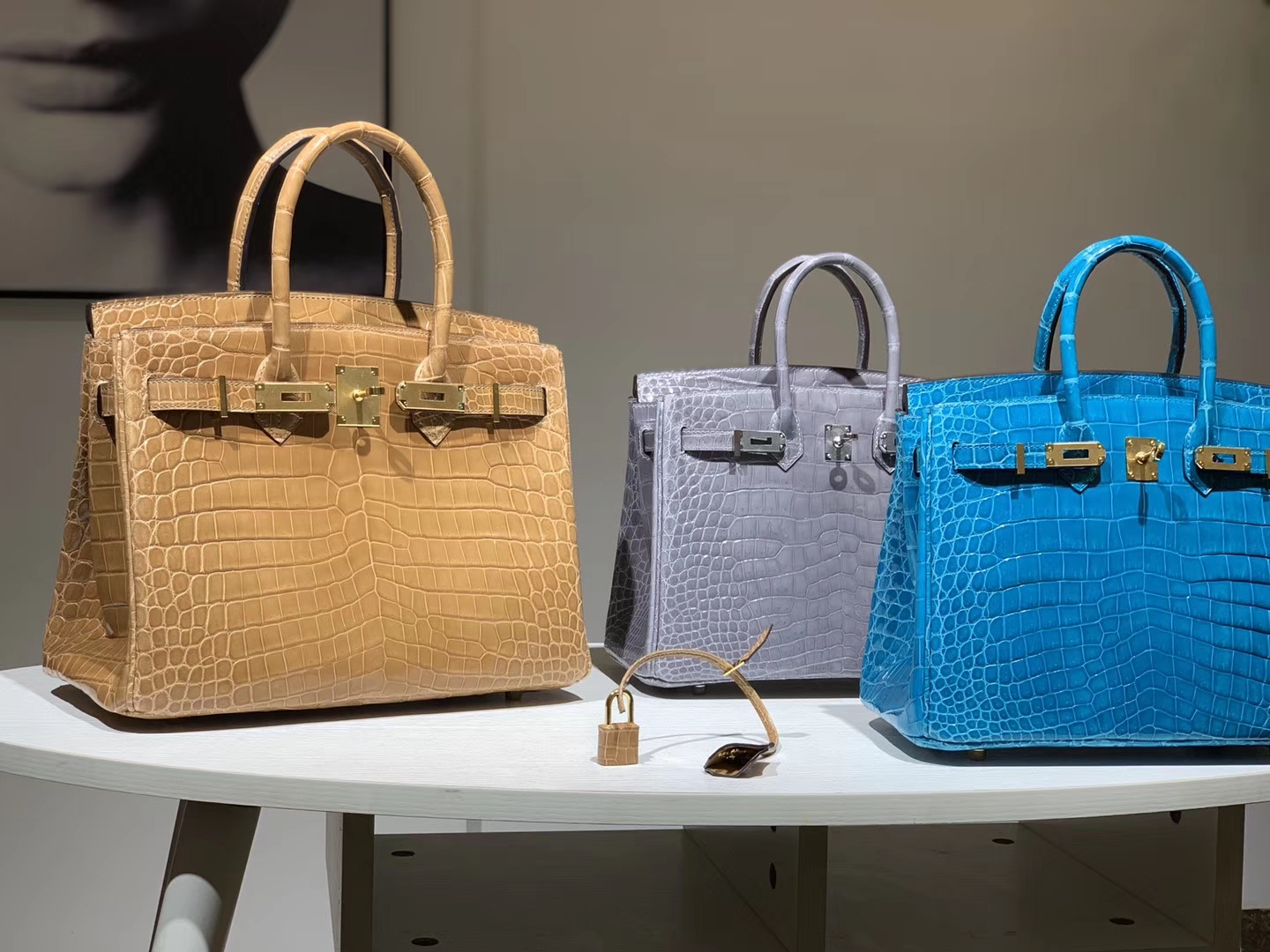 Hermès（爱马仕）Brikin铂金包 鳄鱼皮 杏色 30cm