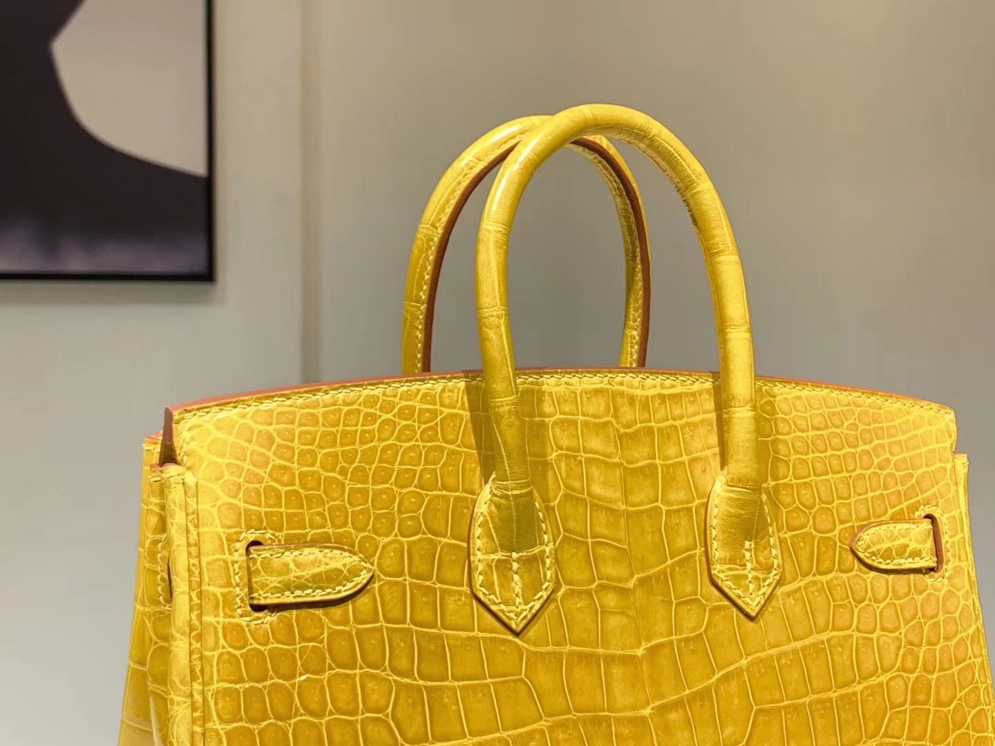 Hermès（爱马仕）Brikin铂金包 鳄鱼皮 9D 琥珀黄 现货