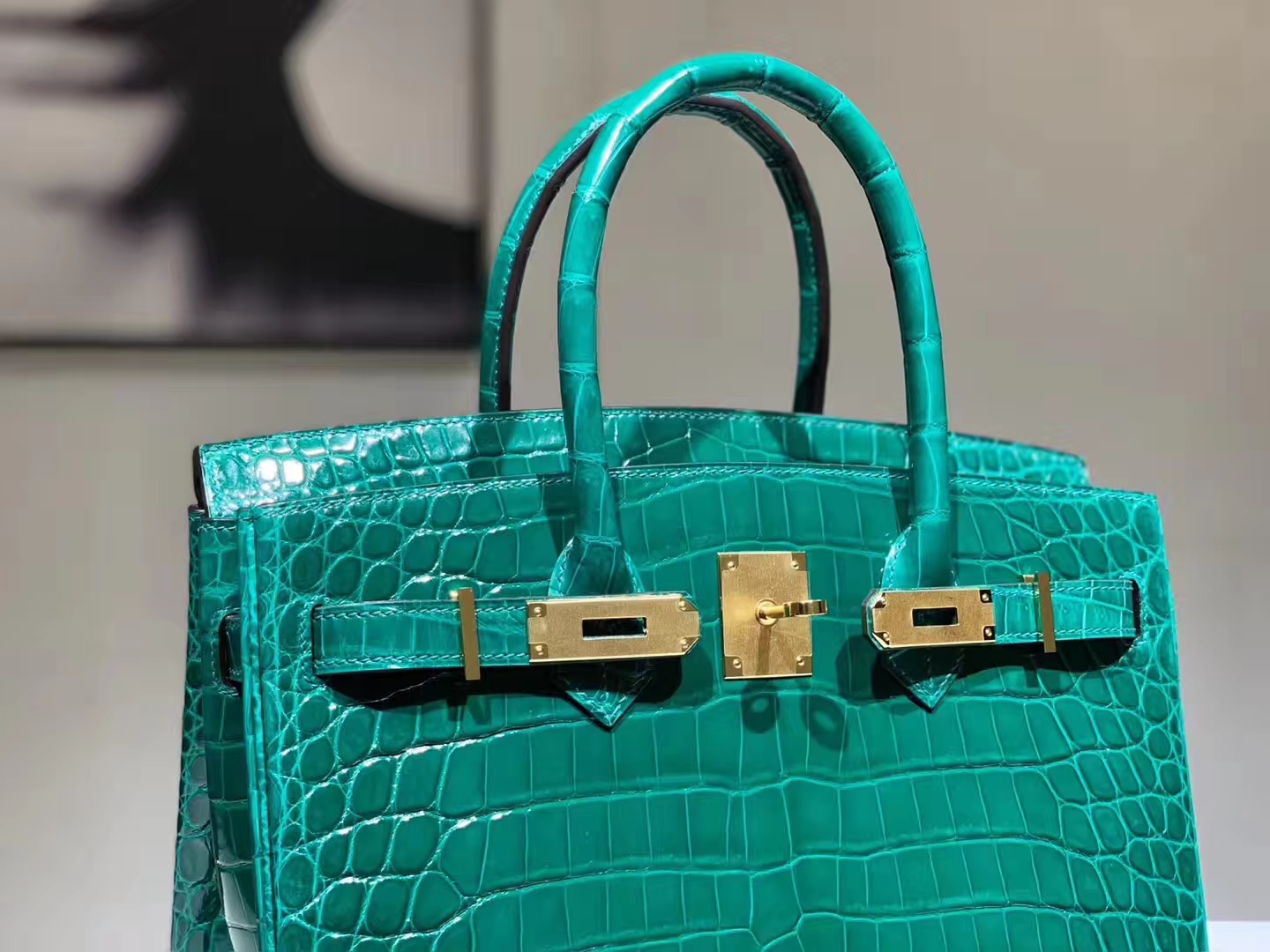 Hermès（爱马仕）Brikin铂金包 鳄鱼皮 仙人掌绿 25cm