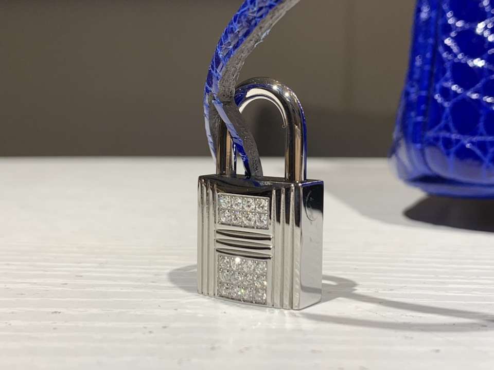 Hermès（爱马仕）Birkin 铂金包 鳄鱼皮 纯手工 电光蓝 银扣 全套专柜包装
