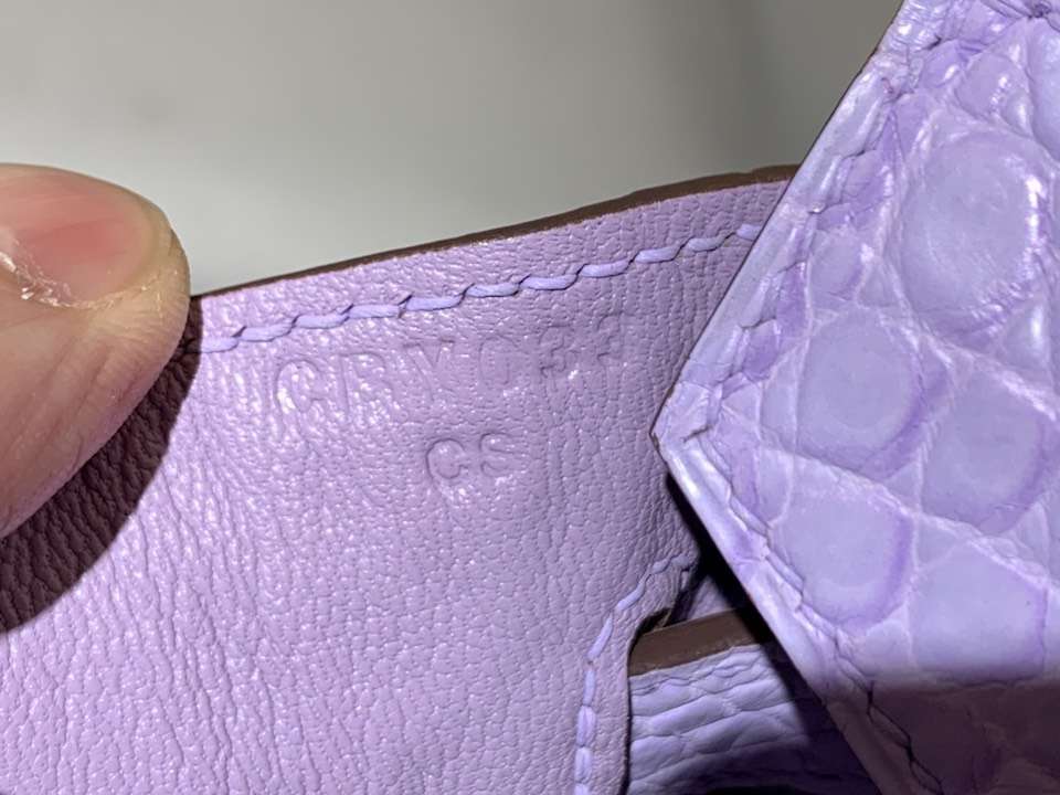 Hermès（爱马仕）Birkin 铂金包 香芋紫 带钻银扣 鳄鱼皮 纯手工 25cm