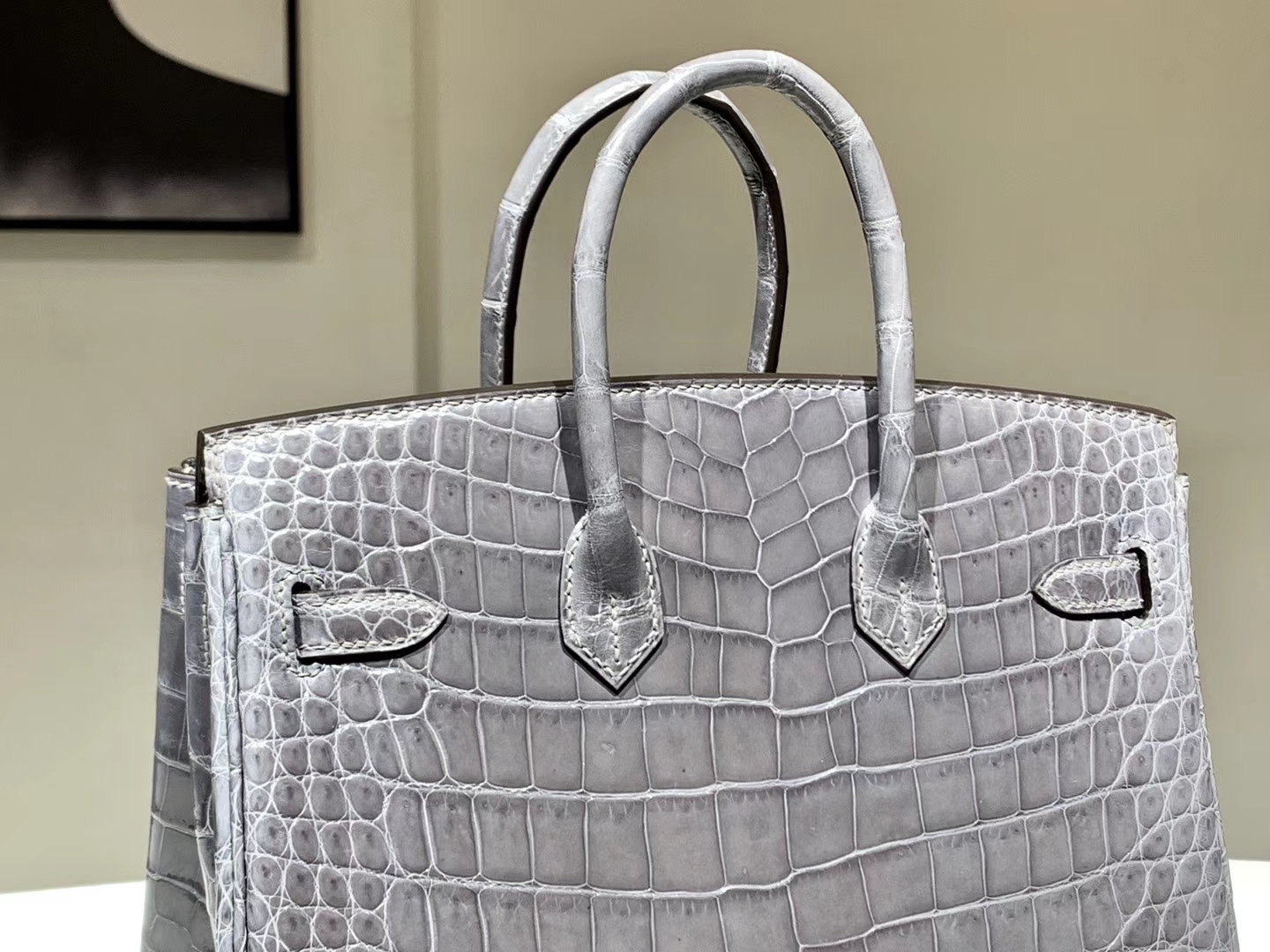 Hermès（爱马仕）Brikin铂金包 鳄鱼皮 沥青灰 现货 25cm