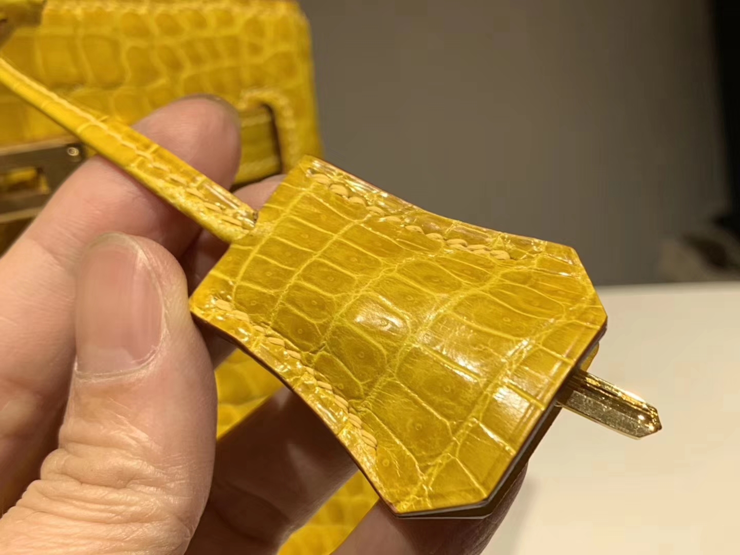 Hermès（爱马仕）Brikin铂金包 鳄鱼皮 9D 琥珀黄 现货