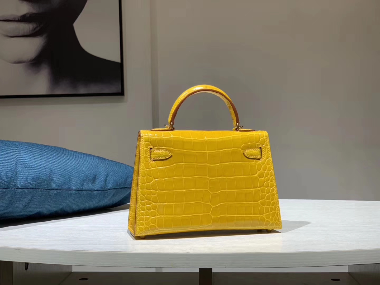 Hermès（爱马仕）mini kelly二代 鳄鱼皮 9D 琥珀黄 现货