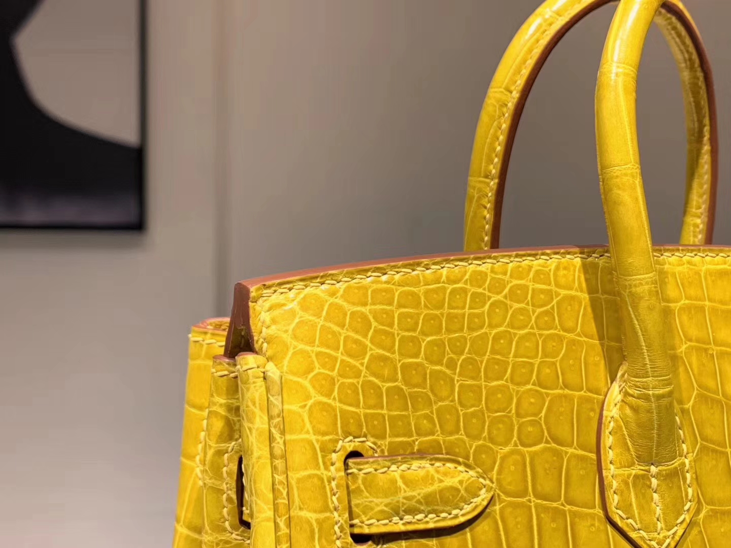 Hermès（爱马仕）Brikin铂金包 鳄鱼皮 9D 琥珀黄 现货