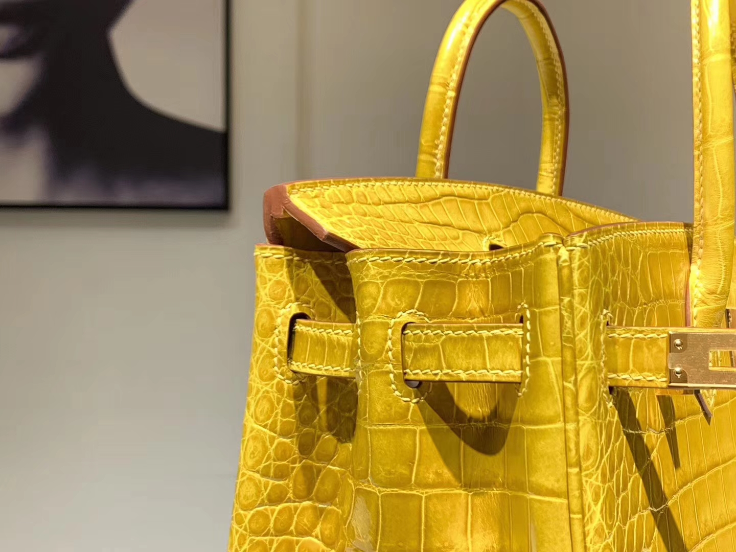 Hermès（爱马仕）Brikin铂金包 鳄鱼皮 9D 琥珀黄 现货