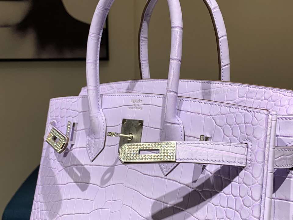 Hermès(爱马仕)Birkin 铂金包 香芋紫 带钻银扣 鳄鱼皮 纯手工 25cm-拉尔森鳄鱼皮具定制 - 爱马仕包包官网 Hermès(爱马仕)Birkin 铂金包 香芋紫 带钻银扣 鳄鱼皮 纯手工 25cm