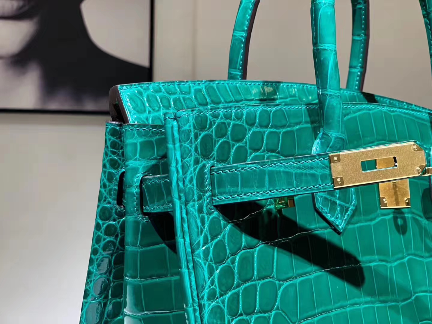 Hermès（爱马仕）Brikin铂金包 鳄鱼皮 仙人掌绿 25cm