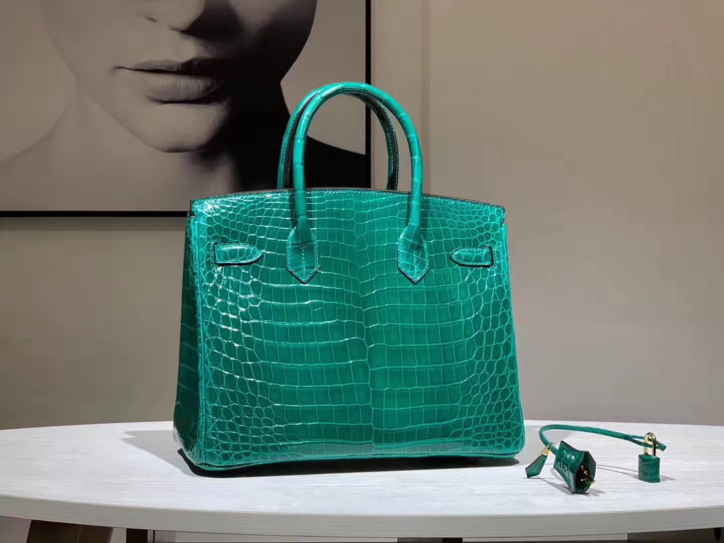 Hermès（爱马仕）Brikin铂金包 鳄鱼皮 仙人掌绿 25cm