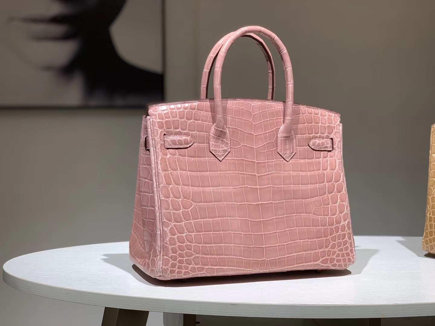 Hermès（爱马仕）Brikin铂金包 鳄鱼皮 玫瑰粉 30cm