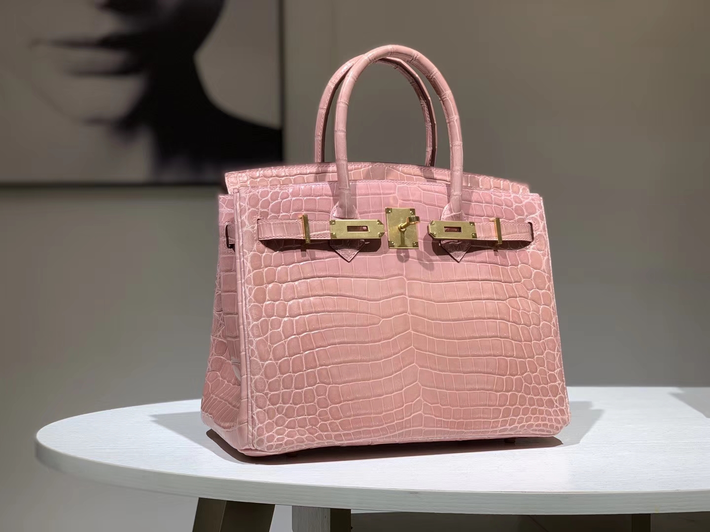 Hermès(爱马仕)Brikin铂金包 鳄鱼皮 玫瑰粉 30cm-拉尔森鳄鱼皮具定制 - 爱马仕包包官网 Hermès(爱马仕)Brikin铂金包 鳄鱼皮 玫瑰粉 30cm