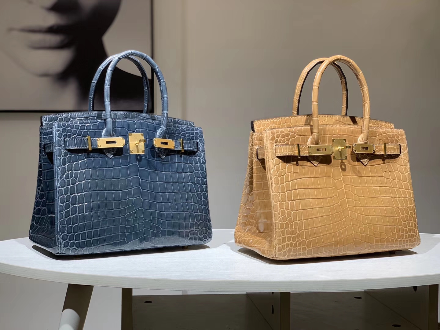 Hermès（爱马仕）Brikin铂金包 鳄鱼皮 风暴蓝 30cm