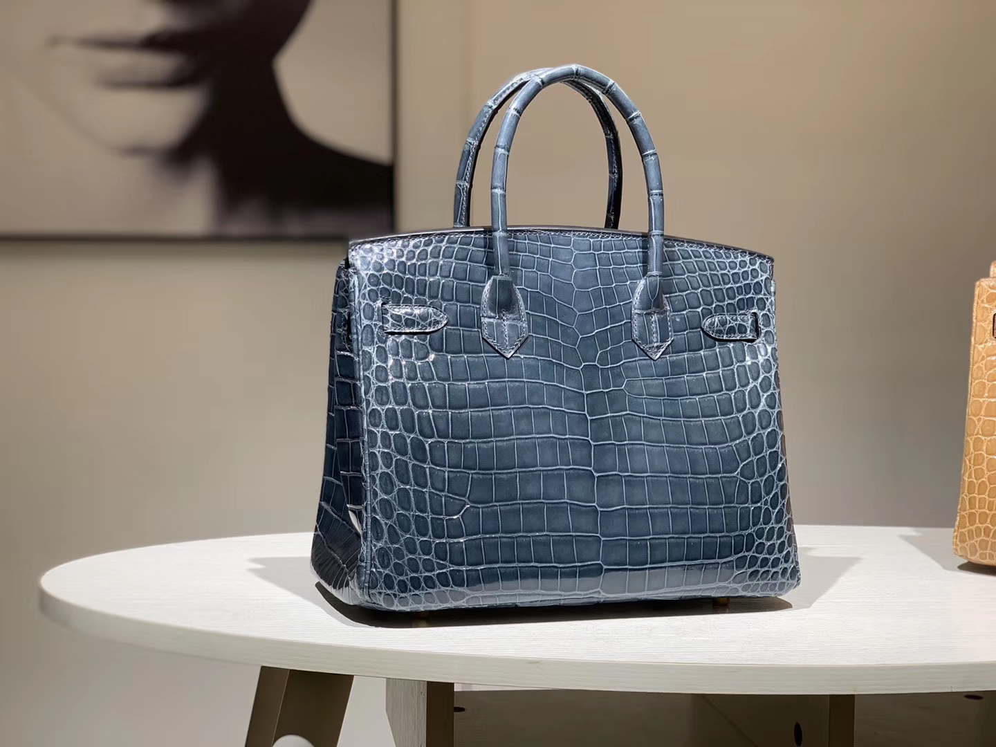 Hermès(爱马仕)Brikin铂金包 鳄鱼皮 风暴蓝 30cm-拉尔森鳄鱼皮具定制 - 爱马仕包包官网 Hermès(爱马仕)Brikin铂金包 鳄鱼皮 风暴蓝 30cm