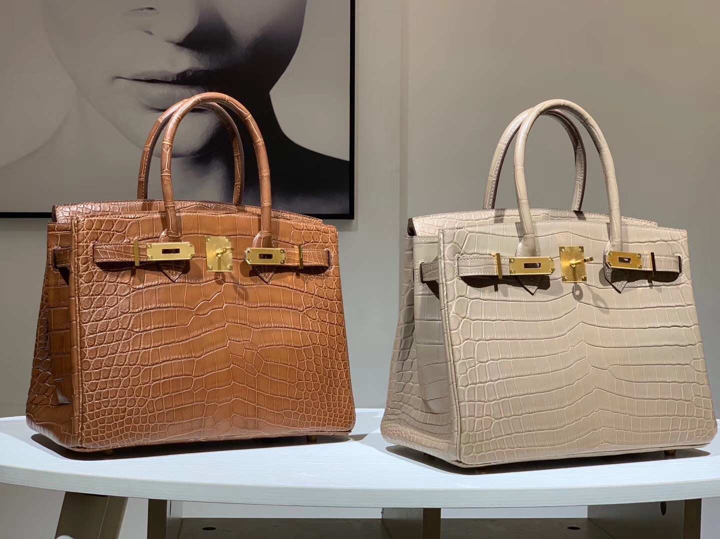 Hermès（爱马仕）Brikin铂金包 鳄鱼皮 焦糖色 30cm 现货