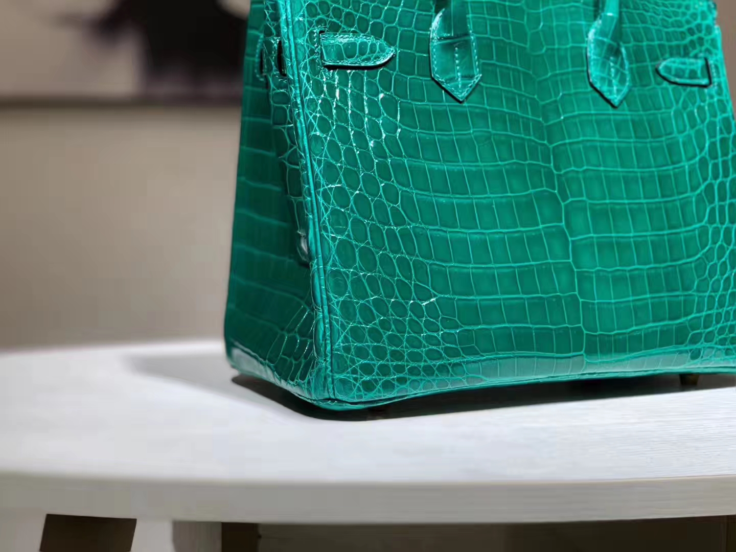 Hermès（爱马仕）Brikin铂金包 鳄鱼皮 仙人掌绿 25cm