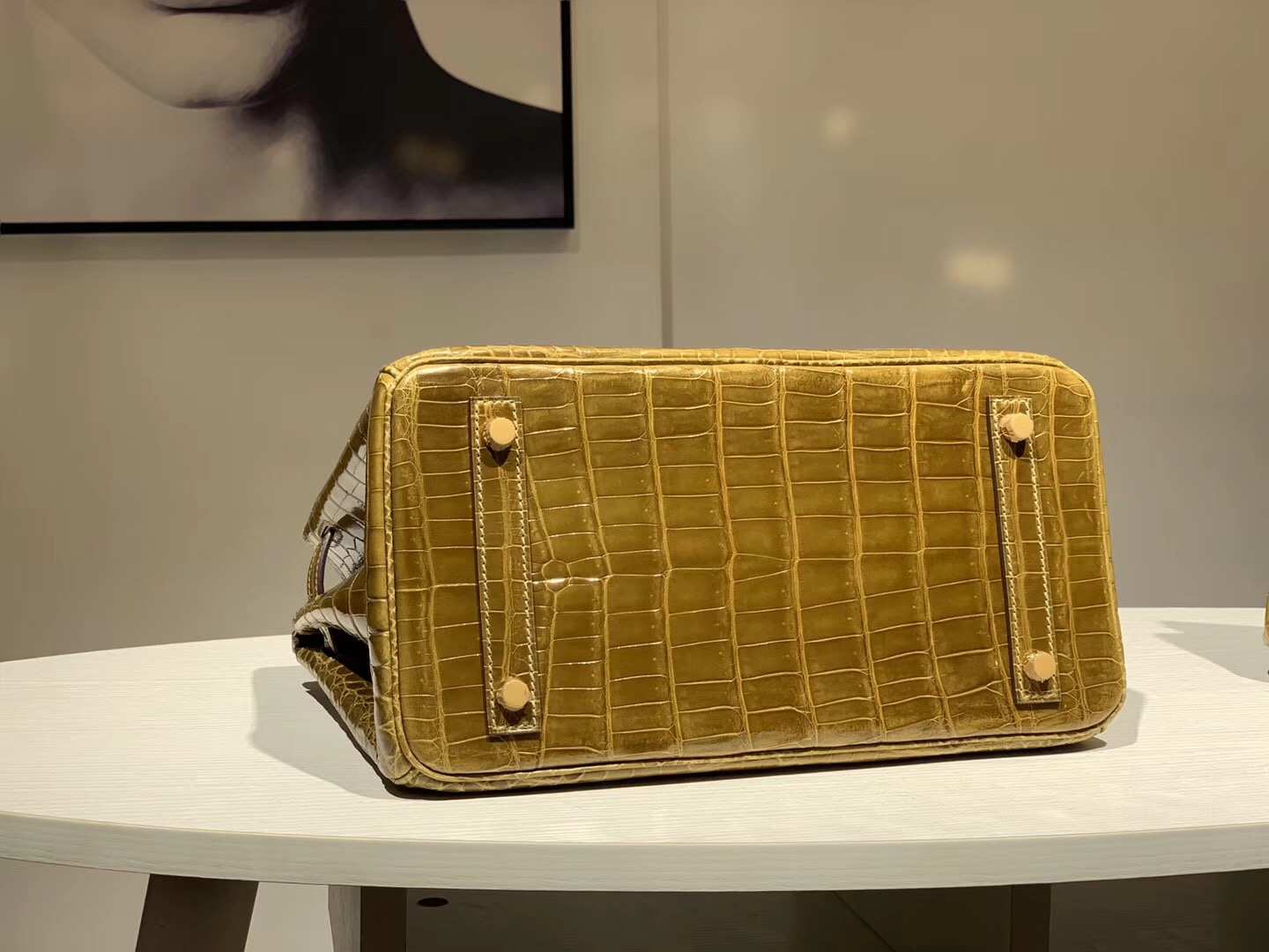 Hermès（爱马仕）Brikin铂金包 鳄鱼皮 姜皮黄 25cm 现货