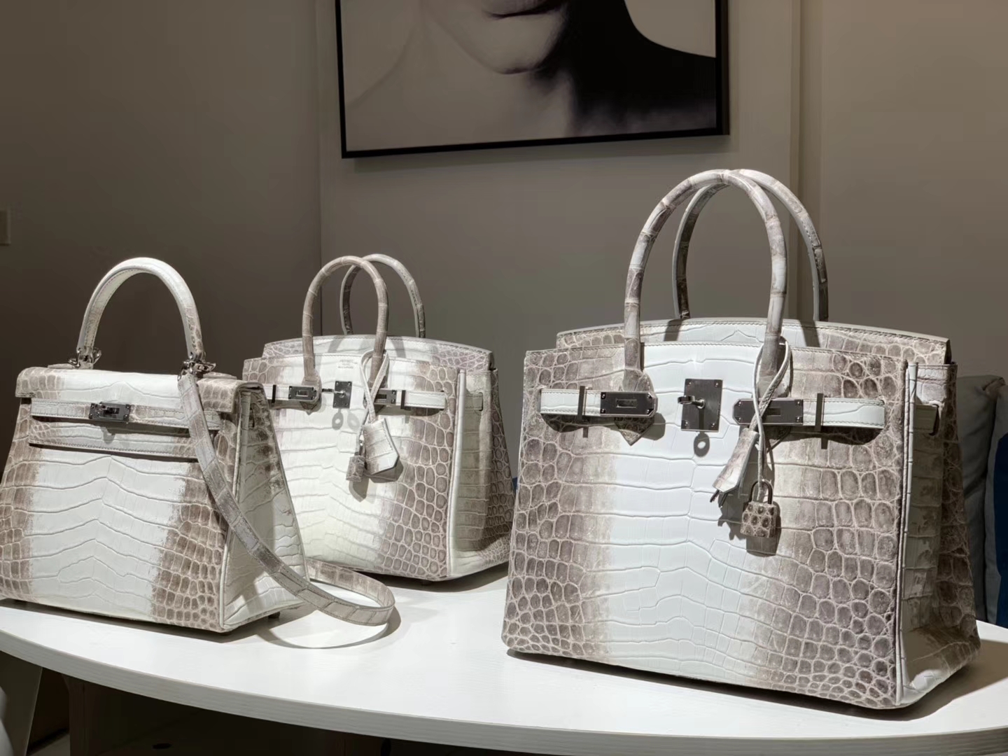 Hermès（爱马仕）Kelly凯莉包 鳄鱼皮 喜马拉雅 25cm 金扣 现货