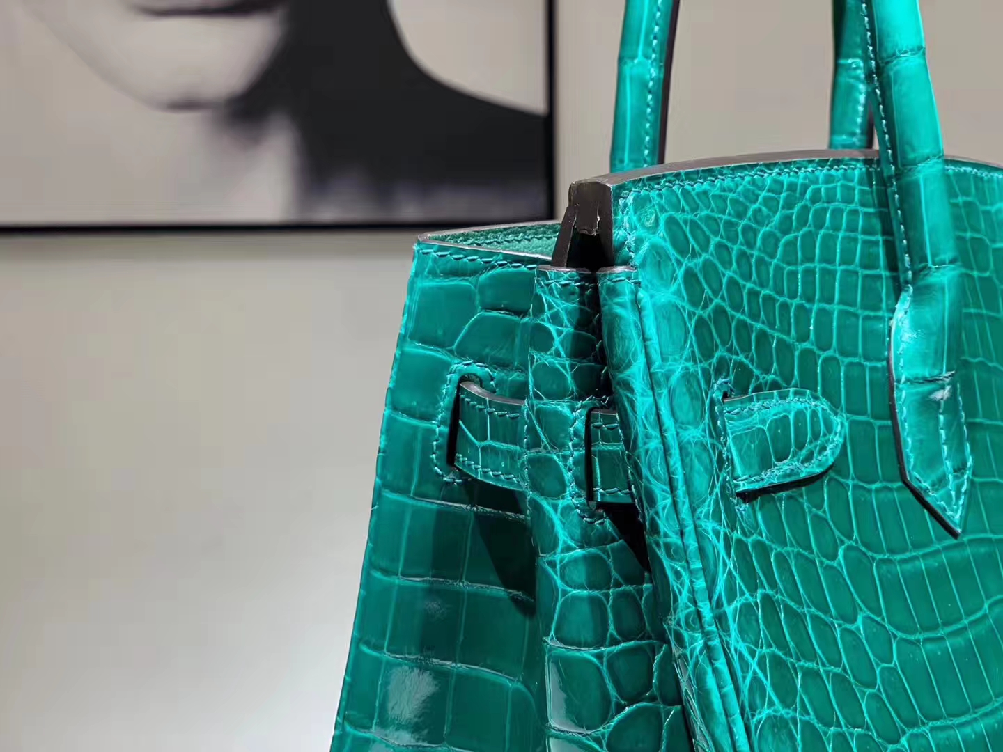 Hermès（爱马仕）Brikin铂金包 鳄鱼皮 仙人掌绿 25cm