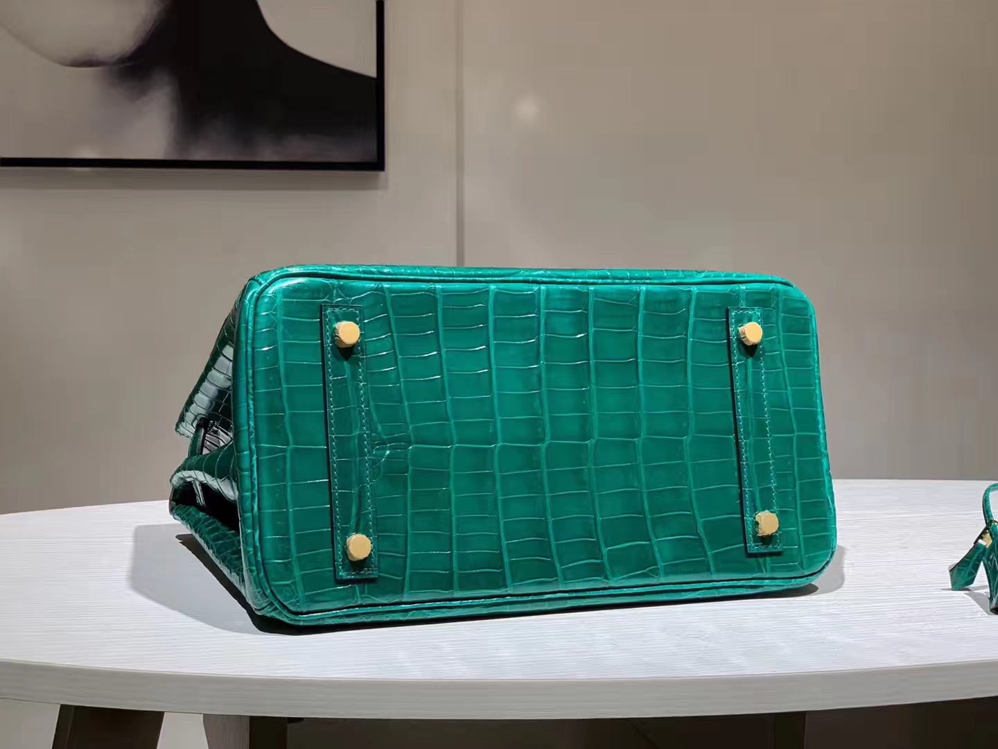 Hermès（爱马仕）Brikin铂金包 鳄鱼皮 仙人掌绿 25cm