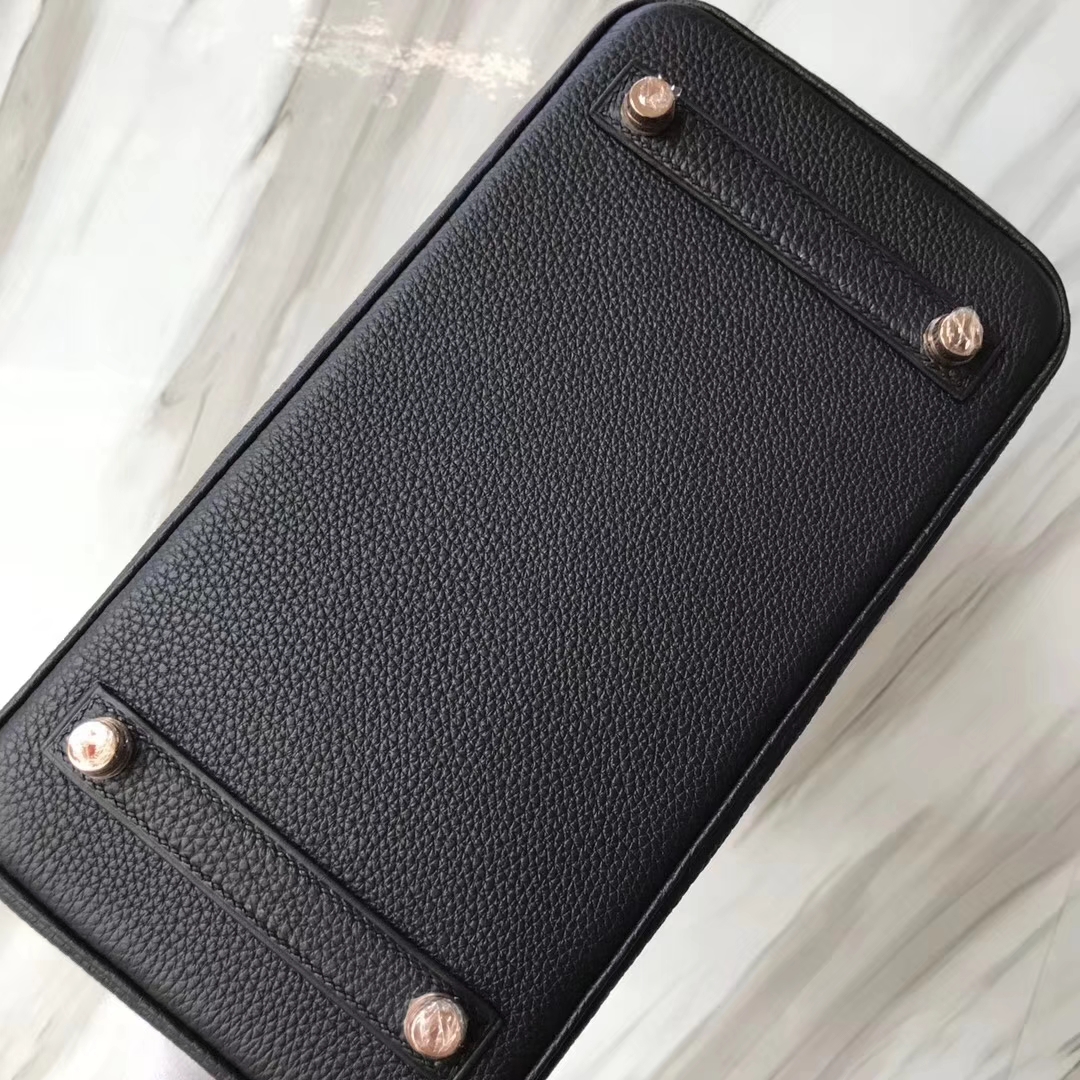 Hermès（爱马仕）Birkin铂金包 ck89 黑色 noir crocodile shiny 亮面鳄鱼黑色 玫瑰金 25cm