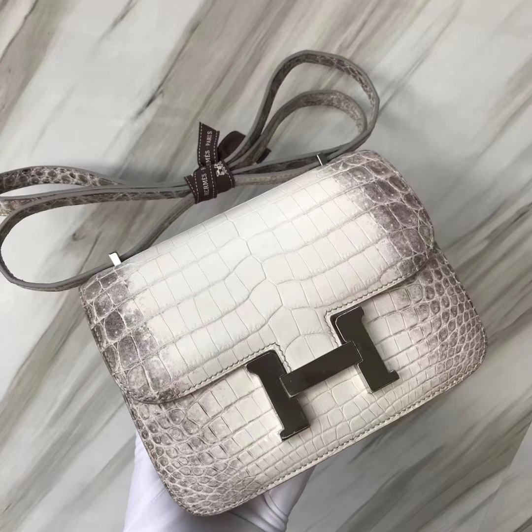 Hermès（爱马仕）Constance空姐包 Himalaya 喜马拉雅 银扣 包中皇后 顶级手缝 18cm 现货
