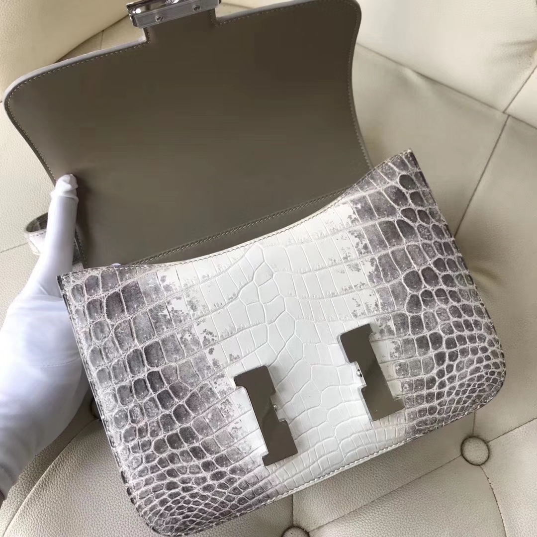 Hermès（爱马仕）Constance空姐包 Himalaya 喜马拉雅 银扣 包中皇后 品相完美 顶级现货 24cm