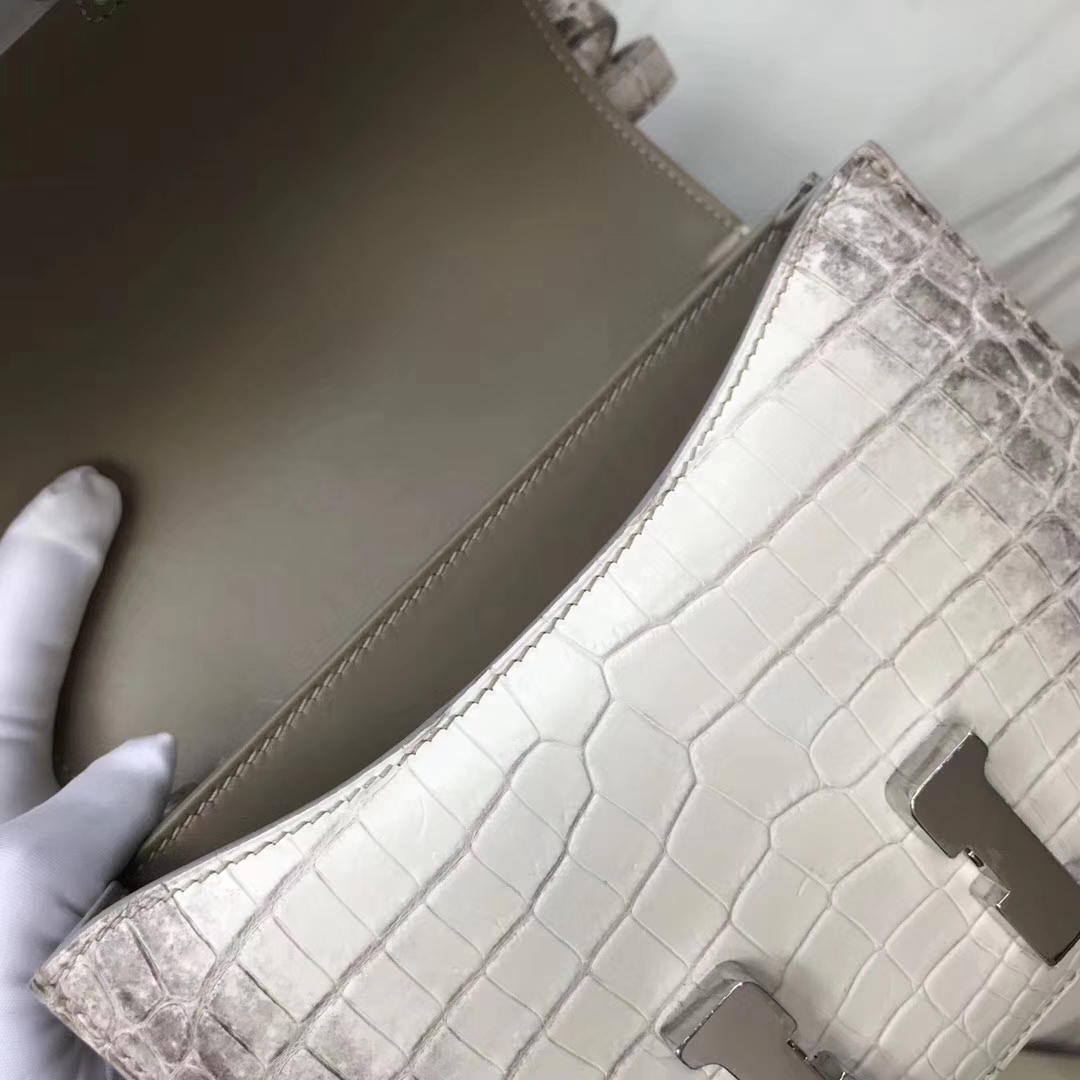 Hermès（爱马仕）Constance空姐包 Himalaya 喜马拉雅 银扣 包中皇后 顶级手缝 18cm 现货