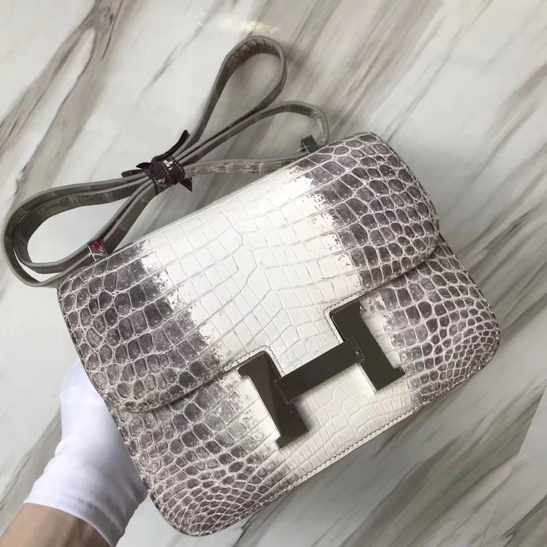 Hermès（爱马仕）Constance空姐包 Himalaya 喜马拉雅 银扣 包中皇后 品相完美 顶级现货 24cm