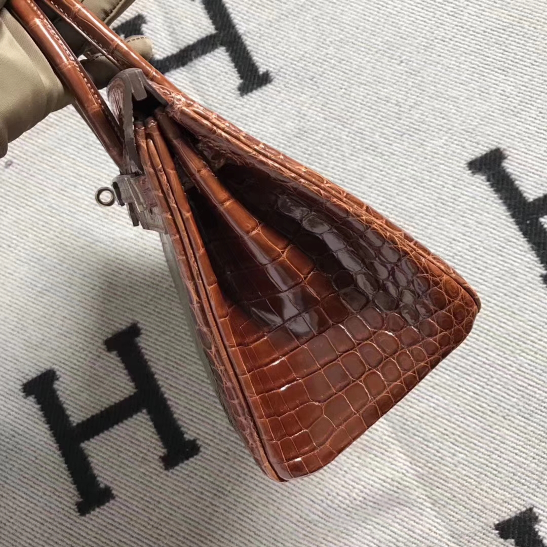 Hermès（爱马仕）极品Birkin铂金包 金棕色 完善品质 银扣 25cm