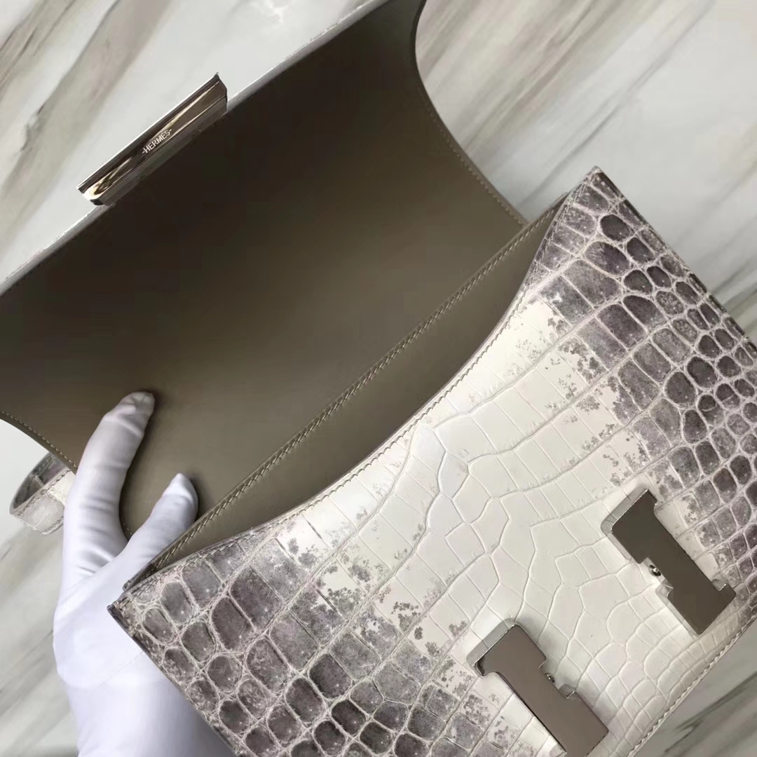Hermès（爱马仕）Constance空姐包 Himalaya 喜马拉雅 银扣 包中皇后 品相完美 顶级现货 24cm
