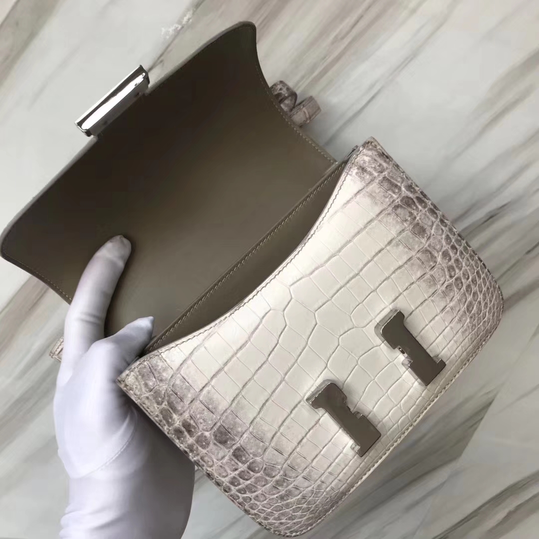 Hermès（爱马仕）Constance空姐包 Himalaya 喜马拉雅 银扣 包中皇后 顶级手缝 18cm 现货
