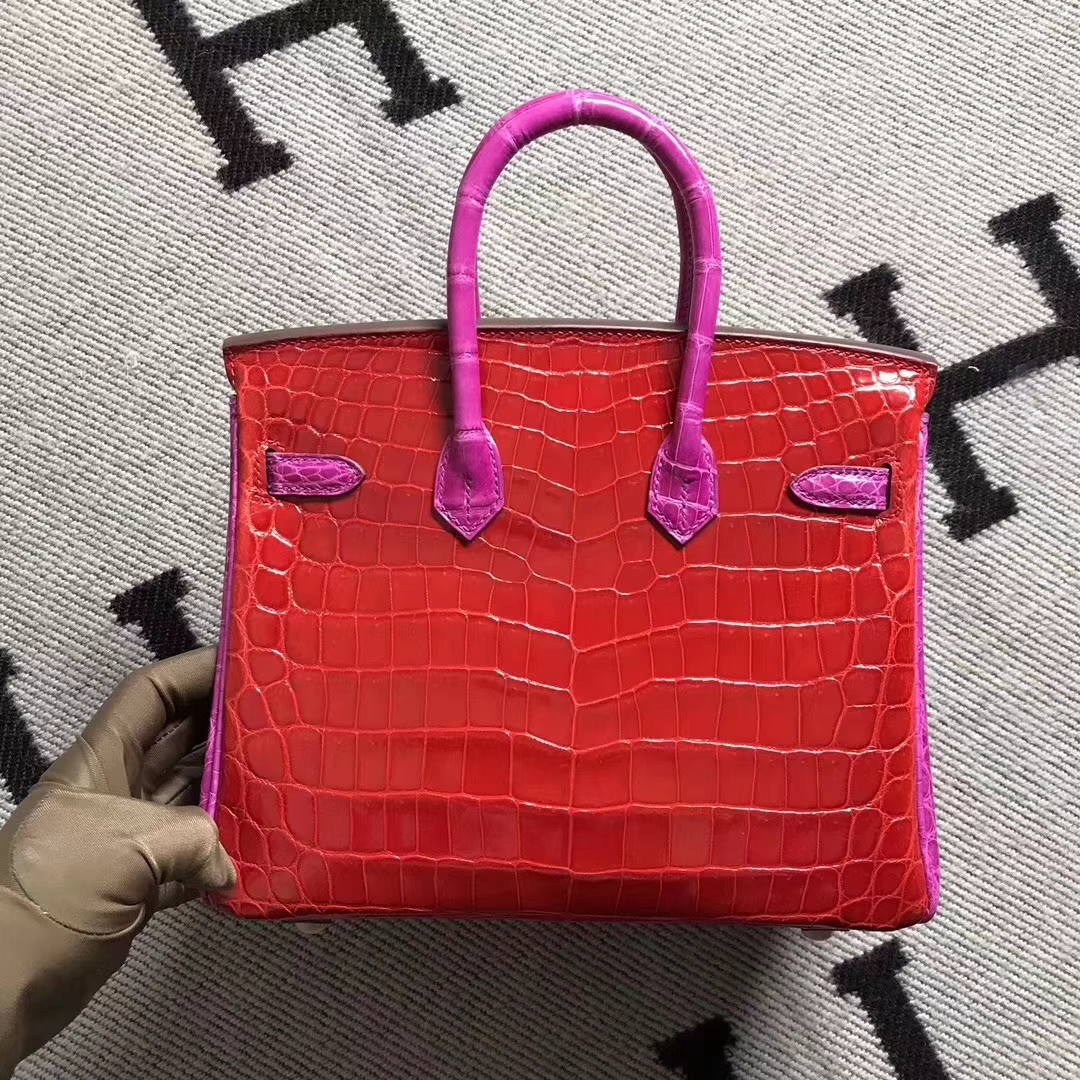 Hermès(爱马仕)Birkin 铂金包 法拉利红拼 原版品质 金扣 现货 25cm-拉尔森鳄鱼皮具定制 - 爱马仕包包官网 Hermès(爱马仕)Birkin 铂金包 法拉利红拼 原版品质 金扣 现货 25cm