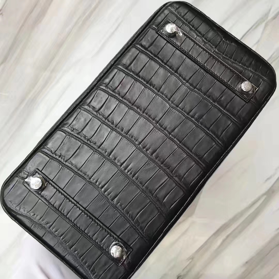Hermès（爱马仕）Birkin铂金包 Crocodile matt 雾面鳄鱼 ck89 黑色 noir 银扣 25cm