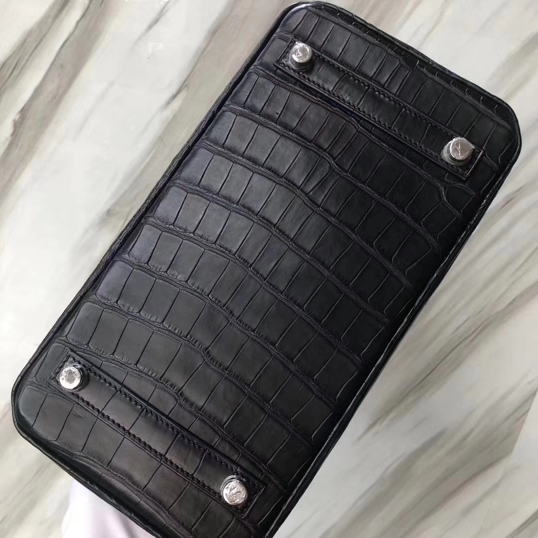 Hermès（爱马仕）Birkin Alligator matt 雾面鳄鱼 ck89 黑色 noir 银扣 25cm