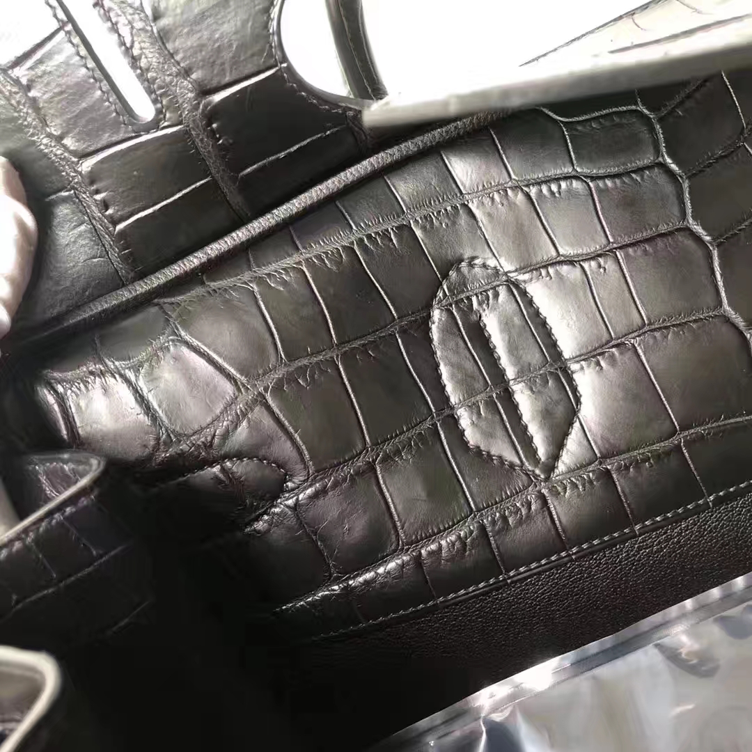 Hermès（爱马仕）HAC 40cm Matt crocodile 雾面两点尼罗鳄 ck89黑色 蜡线全手工 接受预定