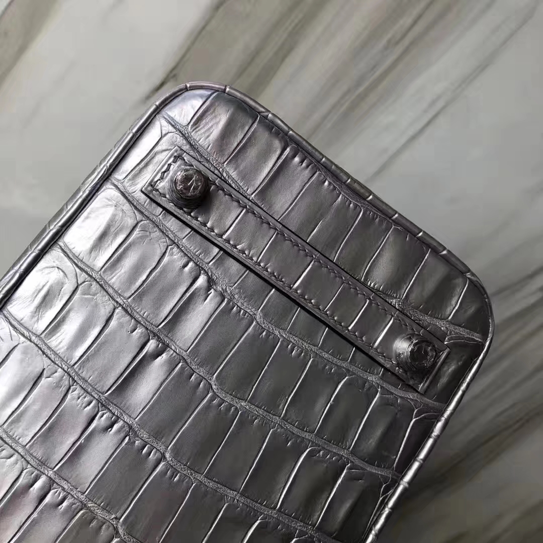 Hermès（爱马仕）Birkin铂金包 Matt crocodile 银色 接受预定 25cm