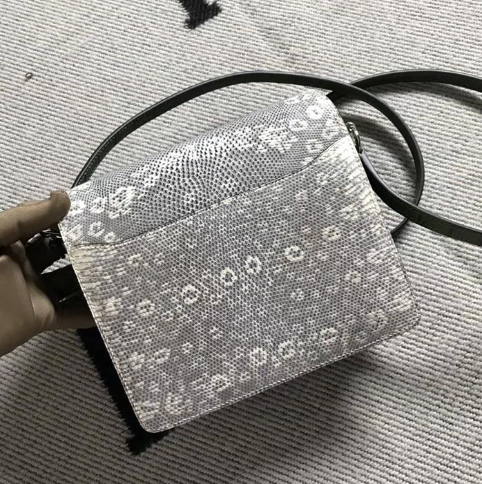 Hermès（爱马仕）Roulis猪鼻包 美洲配蜥蜴 森林绿 银扣 18cm