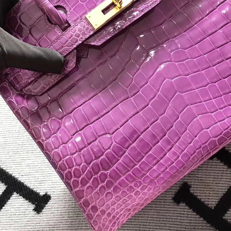 Hermès(爱马仕)Birkin铂金包 亮面鳄鱼皮 薰衣草紫 金扣 30cm-拉尔森鳄鱼皮具定制 - 爱马仕包包官网 Hermès(爱马仕)Birkin铂金包 亮面鳄鱼皮 薰衣草紫 金扣 30cm
