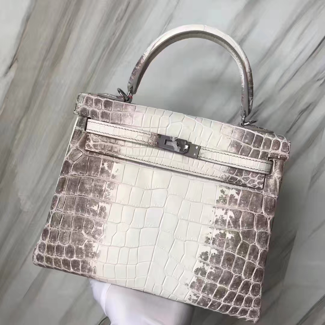 Hermès（爱马仕）Kelly凯莉包 Himalaya 喜马拉雅  银扣 包中女皇 品相完美 顶级手缝 25cm
