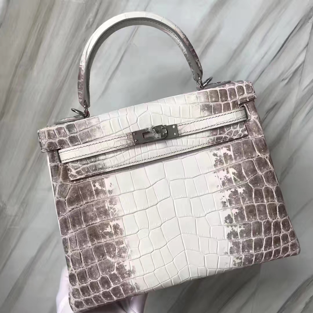 Hermès（爱马仕）Kelly凯莉包 Himalaya 喜马拉雅  银扣 包中女皇 品相完美 顶级手缝 25cm