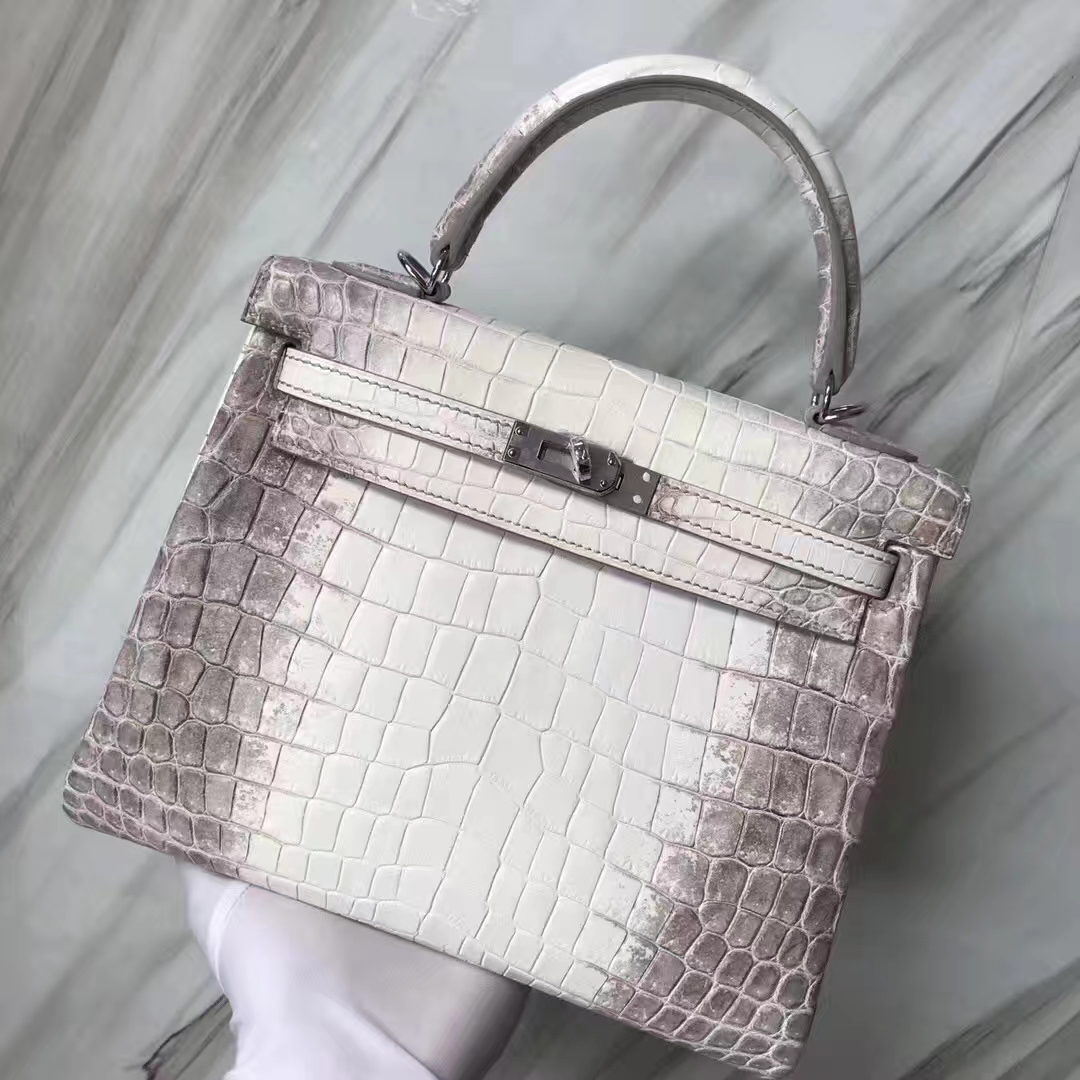 Hermès(爱马仕)Kelly凯莉包 喜马拉雅 银扣 包中女皇 品相完美 顶级手缝 25cm-拉尔森鳄鱼皮具定制 - 爱马仕包包官网 Hermès(爱马仕)Kelly凯莉包 喜马拉雅 银扣 包中女皇 品相完美 顶级手缝 25cm