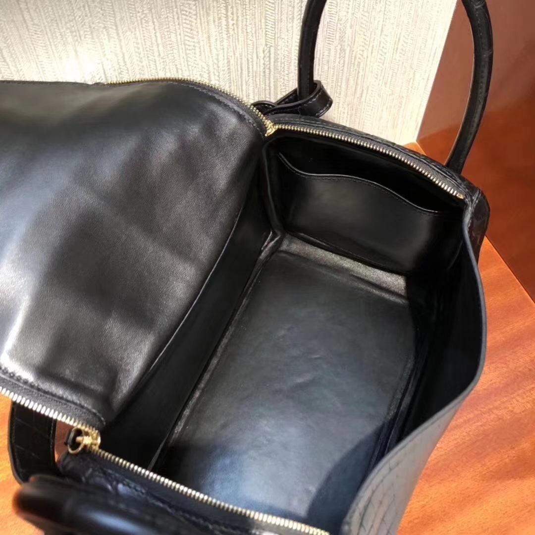 Hermès（爱马仕）Lindy 雾面两点尼罗鳄 ck89黑色 顶级工艺 蜡线全手工 金扣 26cm