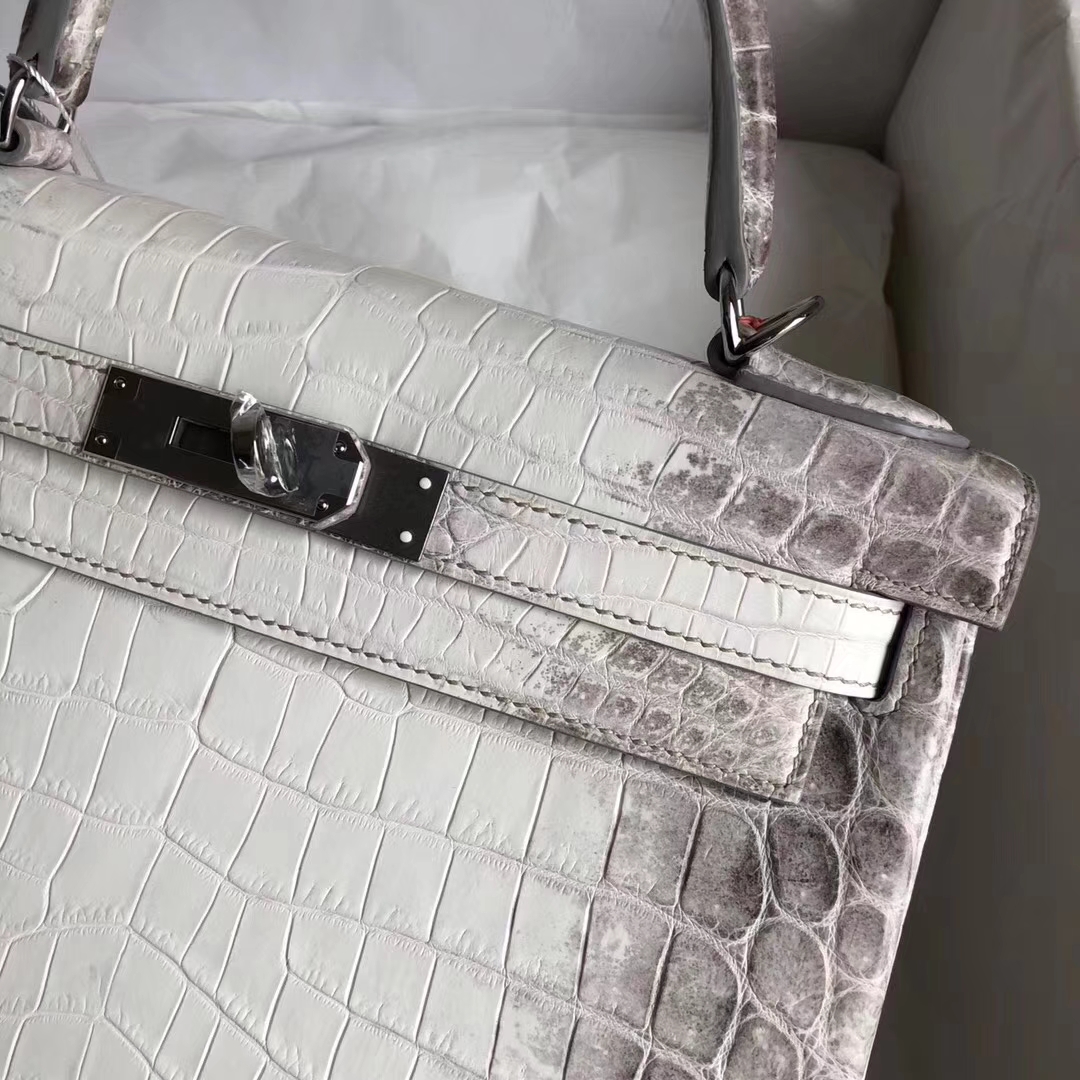 Hermès(爱马仕)Kelly凯莉包 Himalaya 喜马拉雅 银扣 顶级手缝 28cm 现货-拉尔森鳄鱼皮具定制 - 爱马仕包包官网 Hermès(爱马仕)Kelly凯莉包 Himalaya 喜马拉雅 银扣 顶级手缝 28cm 现货