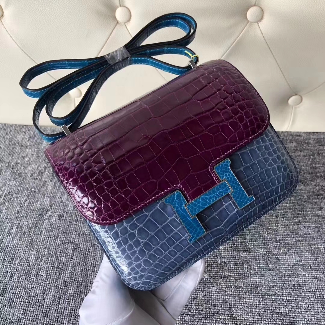 Hermès（爱马仕）Constance Alligator shiny 三拼色 鳄鱼扣 18cm